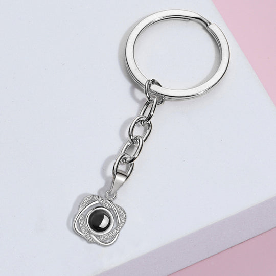 Custom Pet Projection Keychain - Double Heart - The Pet Pillow