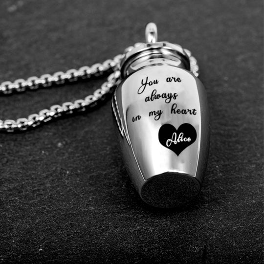 Custom Pet Ash Necklace - Jar Shape - The Pet Pillow