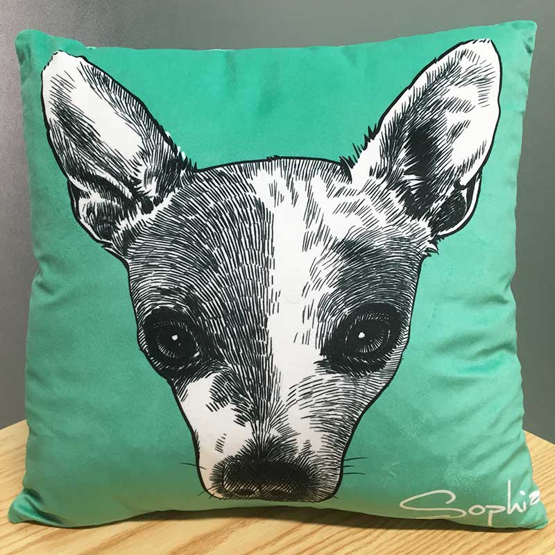 Custom Hand Drawing Charcoal Portrait Memorial Square Pillow of Your Pet - The Pet Pillow