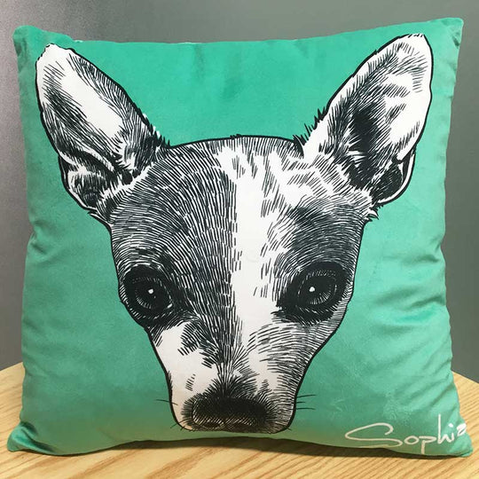Custom Hand Drawing Charcoal Portrait Memorial Square Pillow of Your Pet - The Pet Pillow