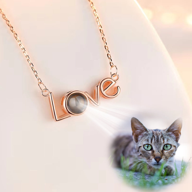 Love Words Custom Pet Projection Necklace - The Pet Pillow
