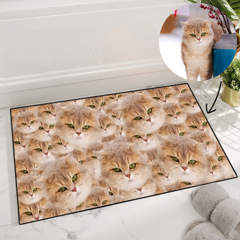 Custom Pet Photo Doormat with Full Dog Cat Face - The Pet Pillow
