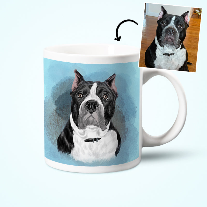 Custom Pet Coffee Mug from Hand Drawn Pastel Pet Art Portrait - The Pet Pillow