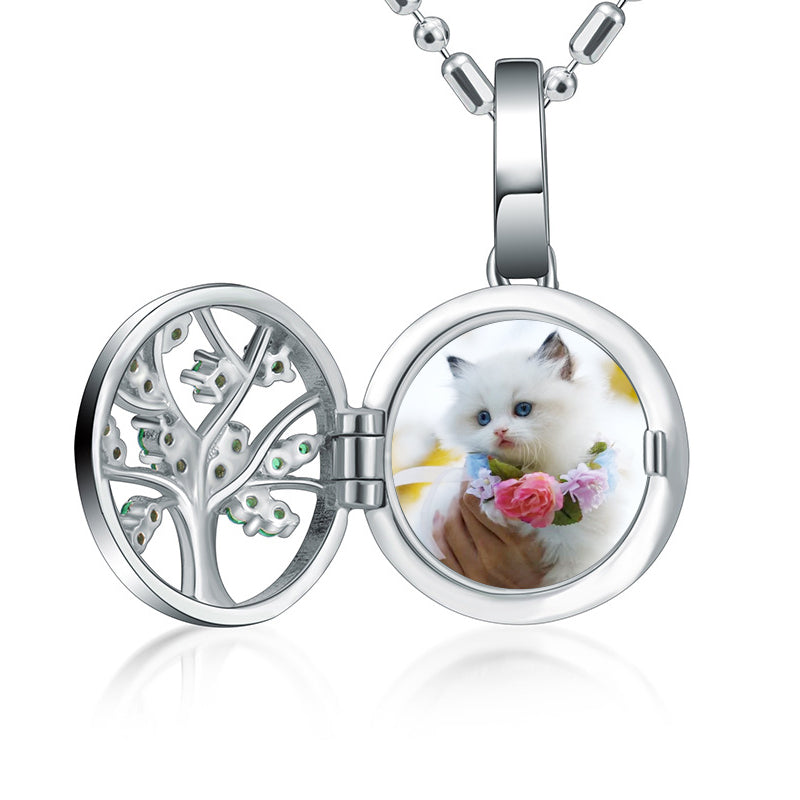 Custom Pet Photo Tree of Life Flip Necklace - The Pet Pillow