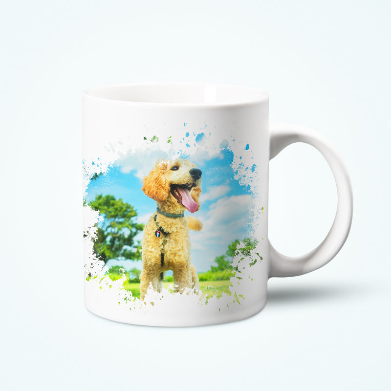 Custom Printed Mug with Pet Pictures for Coffee, Tea, Beverage - The Pet Pillow