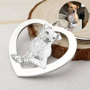 Custom Pet Hollow Round/Heart Shaped Keychain - The Pet Pillow