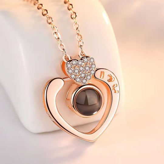 Big Heart Shaped Custom Pet Projection Necklace - The Pet Pillow