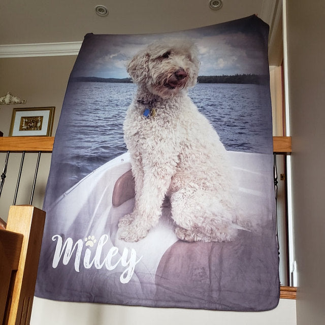 Custom Pet Print Fleece Blanket from Your Original Pet Photo - The Pet Pillow