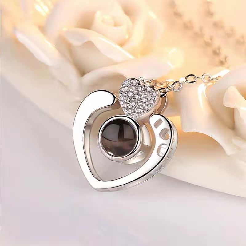 Big Heart Shaped Custom Pet Projection Necklace - The Pet Pillow