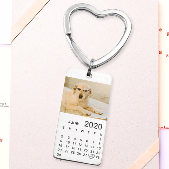 Custom Pets Original Photos and Calendar Keychains, Remember Special Days - The Pet Pillow