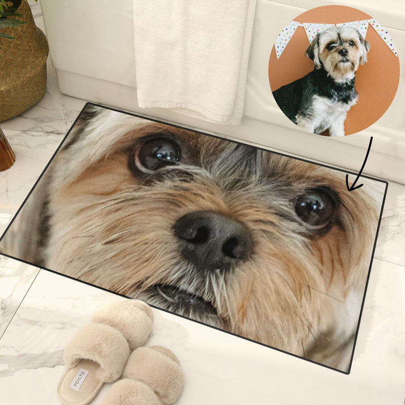 Custom Pet Face Close-up Photo Doormat