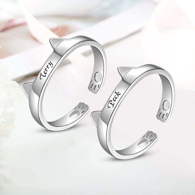 Custom Pet Name Cat Ear Ring - The Pet Pillow