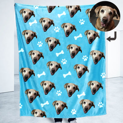 Customized Pet Multi-Head Blanket with Bones - The Pet Pillow