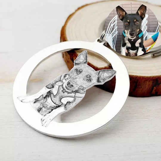 Custom Pet Hollow Round/Heart Shaped Keychain - The Pet Pillow