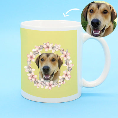 Custom Pet Photo 11oz Mug with Garland Option - The Pet Pillow