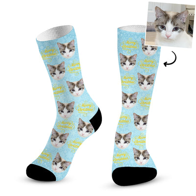 Custom Dog Stocking with Pet Faces, Personalized Dog Socks Made from Pet Photo - The Pet Pillow