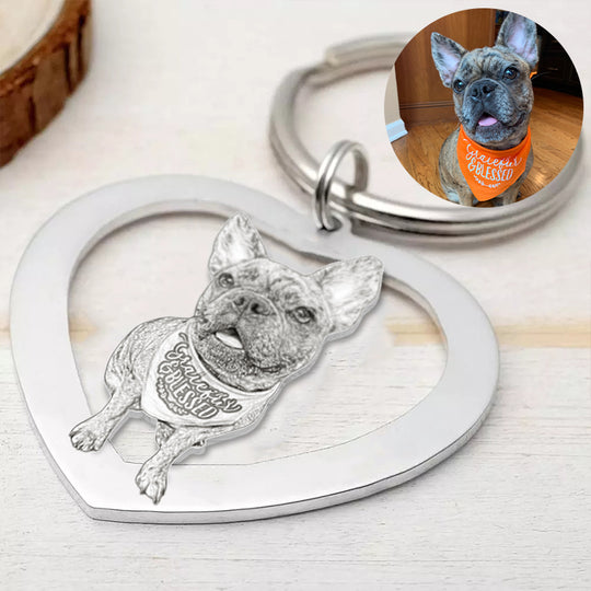 Custom Pet Hollow Round/Heart Shaped Keychain - The Pet Pillow