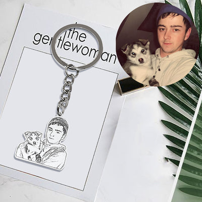 Personalized Pet Shaped Keychain as Memorial Gift for Loss of Pet - The Pet Pillow