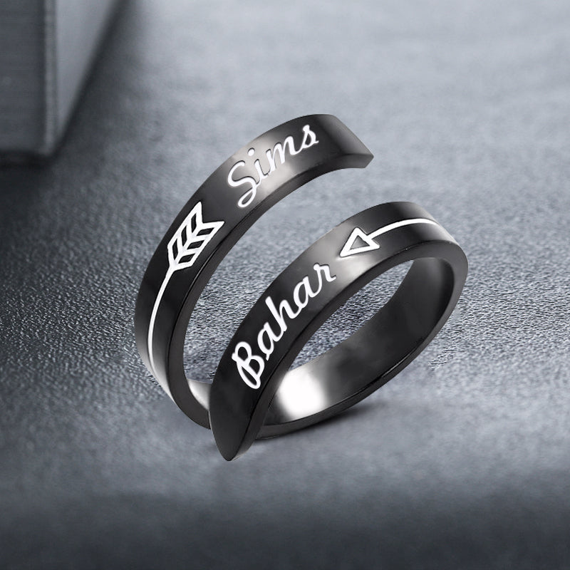 Custom Name Ring with Dog Name Engraved