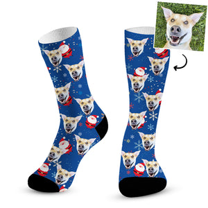 Custom Dog Stocking with Pet Faces, Personalized Dog Socks Made from Pet Photo - The Pet Pillow