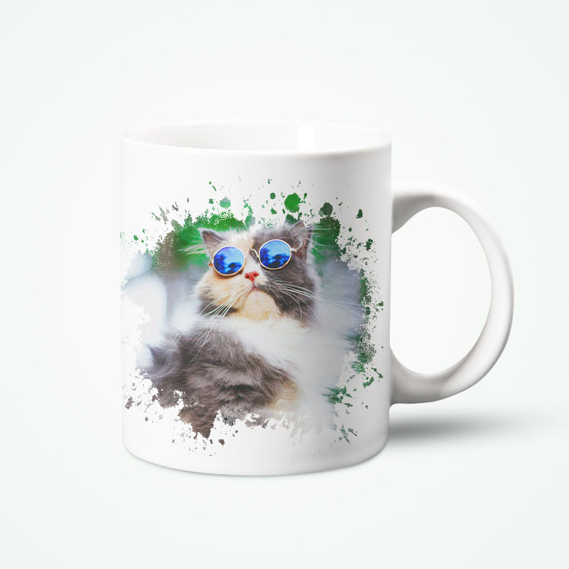 Custom Printed Mug with Pet Pictures for Coffee, Tea, Beverage - The Pet Pillow