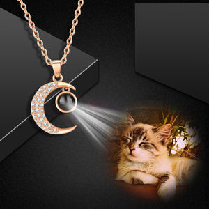 Custom Pet Projection Necklace - Moon and Sun - The Pet Pillow