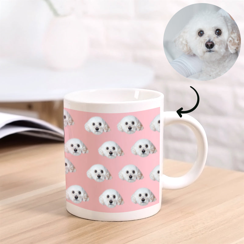 Customized Multi Pet Head Mug by Pet Photo - The Pet Pillow