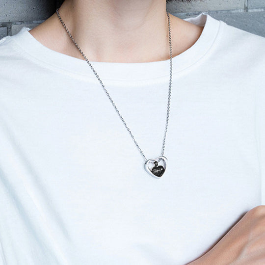 Custom Pet Ashes Necklace - Double Heart - The Pet Pillow