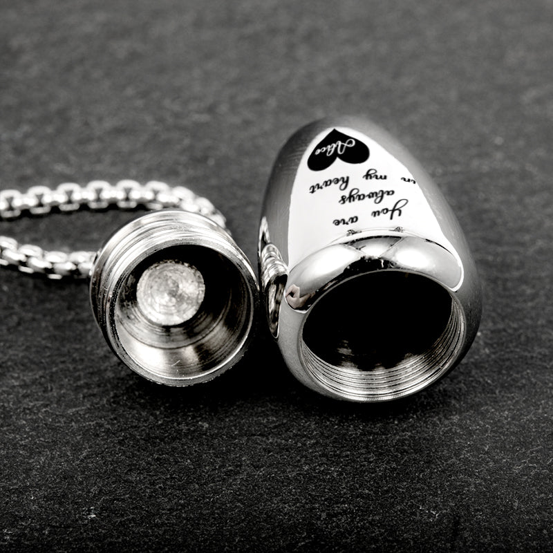 Custom Pet Ash Necklace - Jar Shape - The Pet Pillow