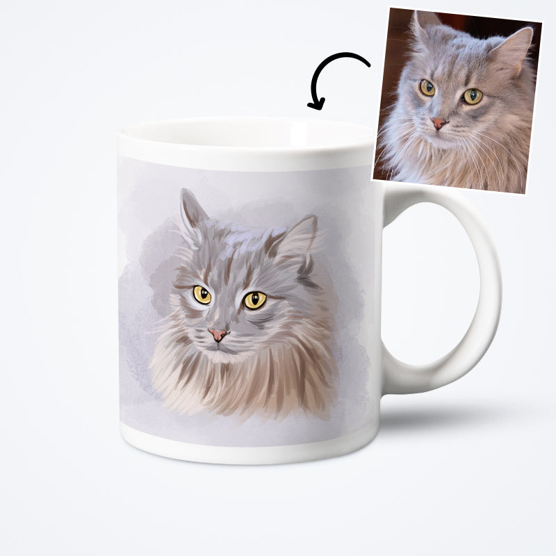 Custom Pet Coffee Mug from Hand Drawn Pastel Pet Art Portrait - The Pet Pillow