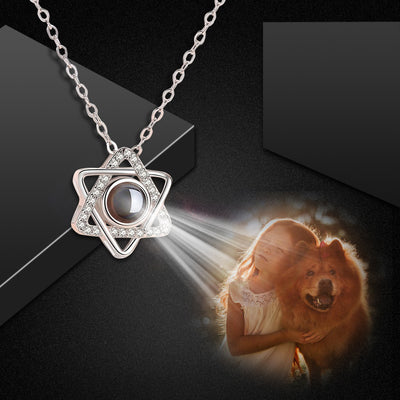 Custom Pet Projection Necklace - Hexagram - The Pet Pillow