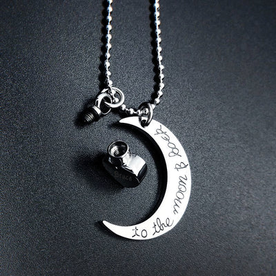 Custom Pet Ash Necklace - I Love U to the Moon B Back - The Pet Pillow