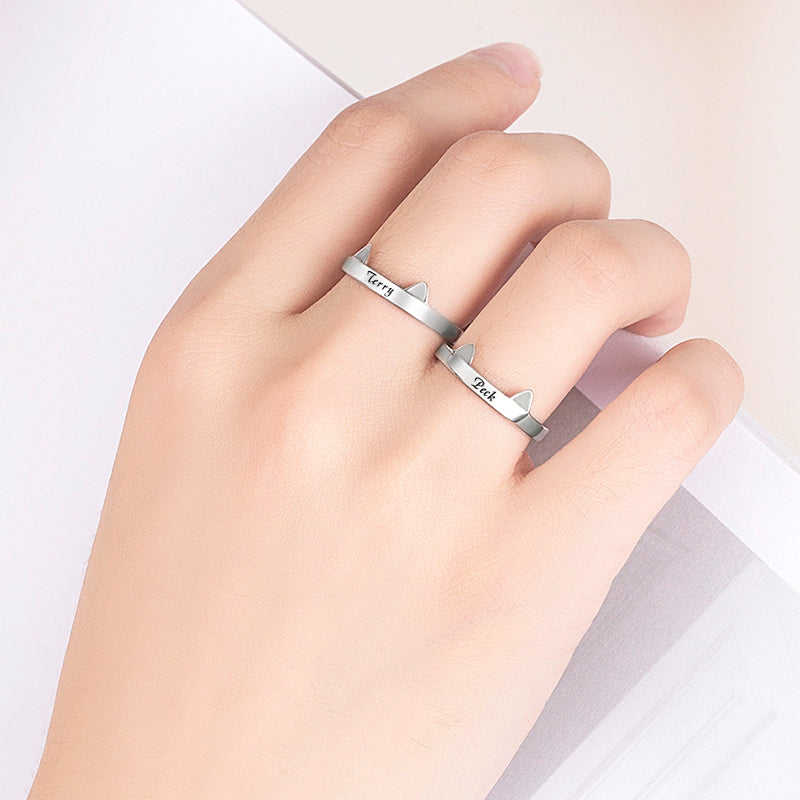 Custom Pet Name Cat Ear Ring - The Pet Pillow