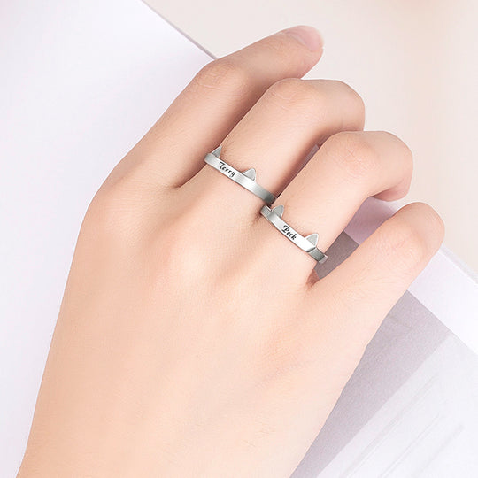 Custom Pet Name Cat Ear Ring - The Pet Pillow