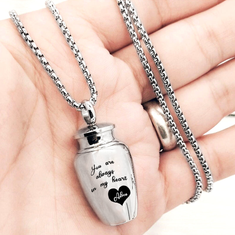 Custom Pet Ash Necklace - Jar Shape - The Pet Pillow