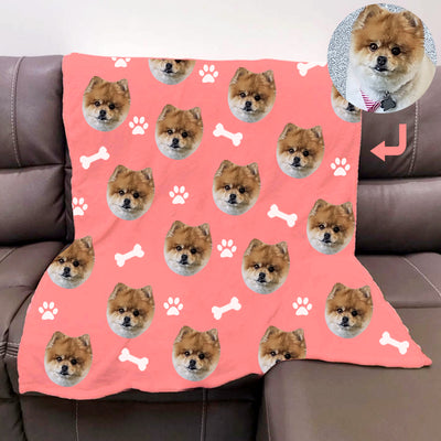 Customized Pet Multi-Head Blanket with Bones - The Pet Pillow