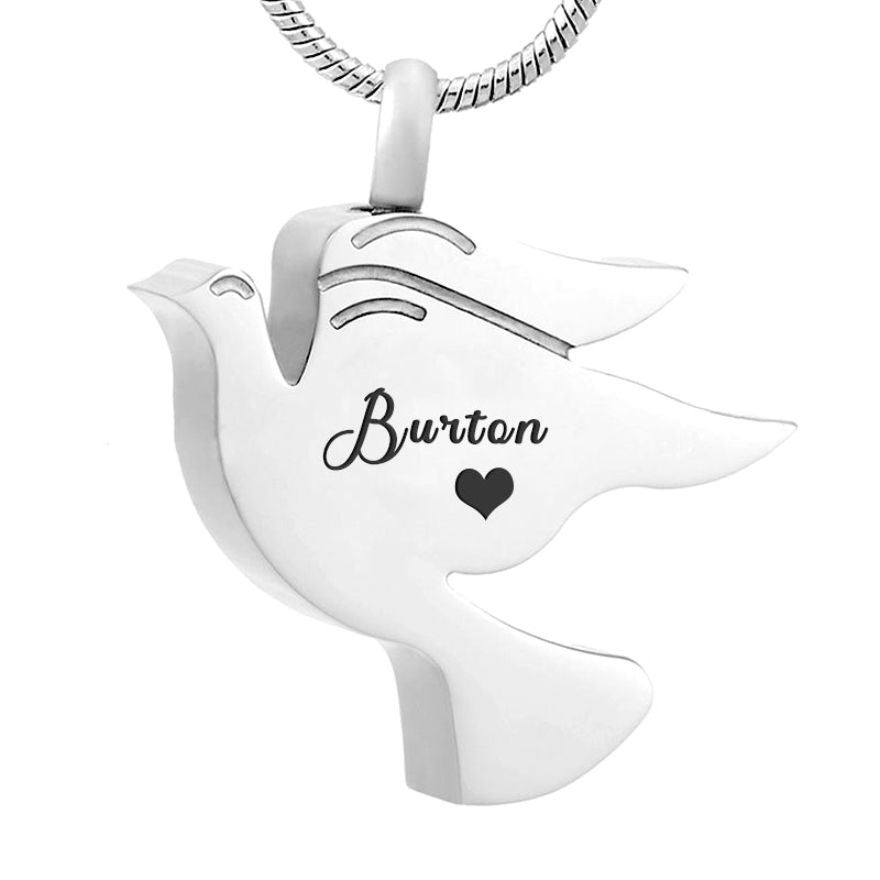 Custom Pet Name Ash Memorial Necklace - The Pet Pillow