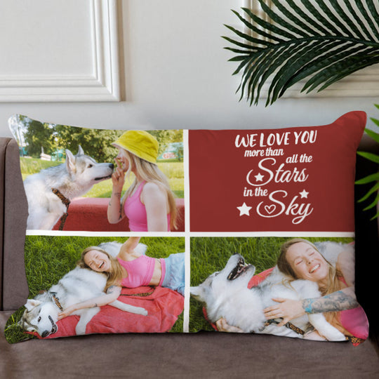 Custom Pet Photo Collage Pillow Unique Personalized Gift For Anniversary, Holiday - The Pet Pillow