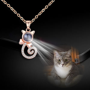 Custom Cat Shape Projection Necklace - The Pet Pillow