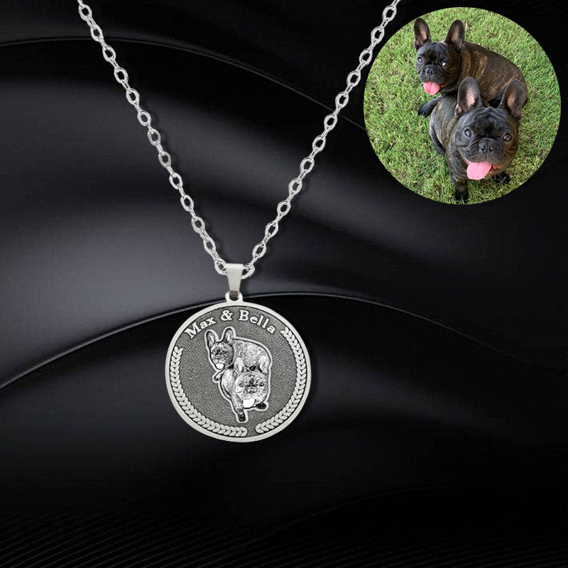 Custom Pet Photo Medal Necklace - The Pet Pillow