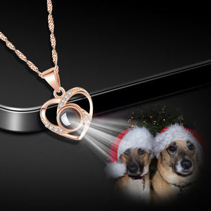 Custom Pet Projection Necklace - Heart Shaped - The Pet Pillow