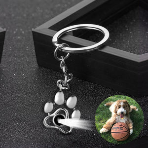 Custom Pet Projection Memorial Keychain with Your Pet Photo as Gift for Loss of Pet - The Pet Pillow