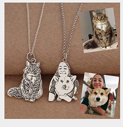 Custom Pet Necklace lookalike Your Pet Shape - 925 Sterling Silver - The Pet Pillow