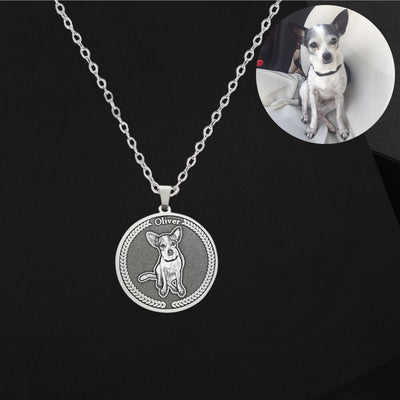 Custom Pet Photo Medal Necklace - The Pet Pillow