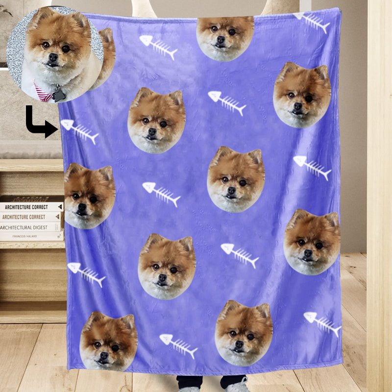 Customized Pet Multi-Head Blanket with Bones - The Pet Pillow