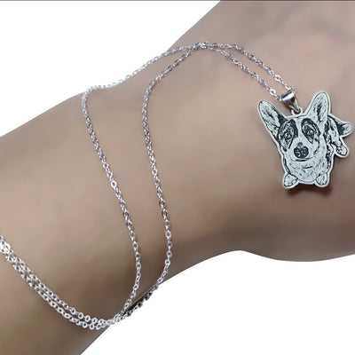 Custom Pet Necklace lookalike Your Pet Shape - 925 Sterling Silver - The Pet Pillow