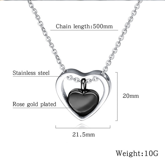 Custom Pet Ashes Necklace - Double Heart - The Pet Pillow