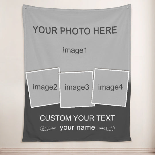 Photo Collage Blanket Personalized with Pet Pictures, Custom Collage Blankets from Pet Photo - The Pet Pillow