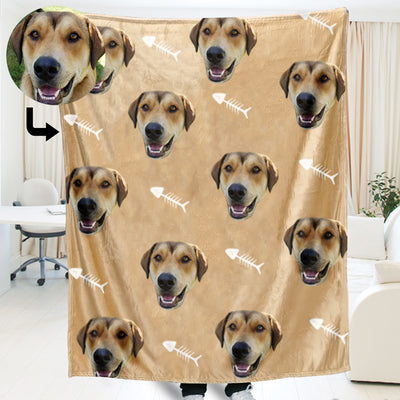 Customized Pet Multi-Head Blanket with Bones - The Pet Pillow
