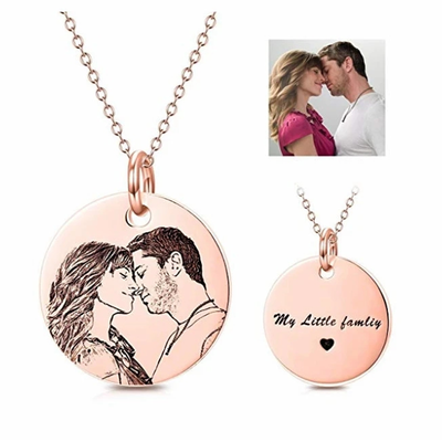 Custom Pet Photo Round Necklace Pendant-925 Sterling Silver - The Pet Pillow